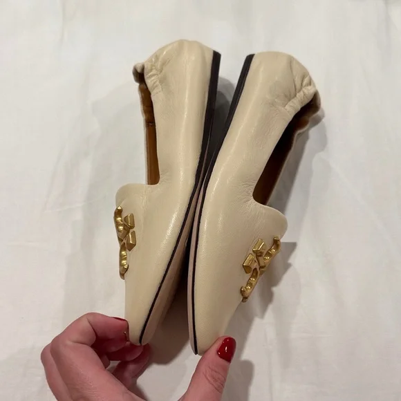 Tory Burch Cream Eleanor Round Toe Loafers, 5.5 women’s - Picture 9 of 13
